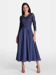 Swing Sukienka koktajlowa 5AI08900 Niebieski Regular Fit. Niebieskie sukienki damskie Swing, bez wzorów, z syntetyku, wizytowe, bez ramiączek. Za 469.99 zł.