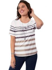 WITT WEIDEN Koszulka w kolorze biało-brązowym rozmiar: 46. Białe bluzki damskie WITT WEIDEN, bez wzorów, bez kołnierzyka, bez ramiączek. Za 39.99 zł.