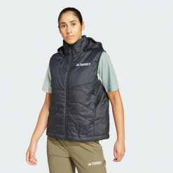 Bezrękawnik Terrex Multi Climawarm Insulated Hooded. Czarne kamizelki damskie Adidas, xl, bez wzorów, z puchu, bez kaptura. Za 549.00 zł.