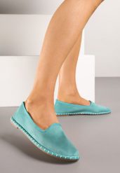 Niebieskie Espadryle Balerinki z Przeszyciami Firalissea. Niebieskie espadryle damskie Renee, bez wzorów, bez obcasa, na obcasie. Za 49.99 zł.
