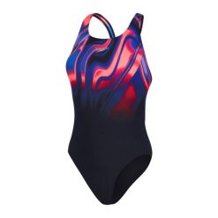 Strój kąpielowy damski Speedo Plmt. Czarne stroje jednoczęściowe Speedo, bez wzorów, z lycry. Za 446.56 zł.