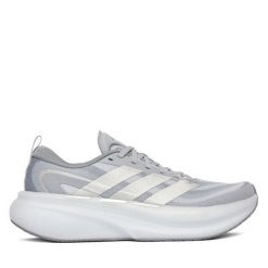 Buty do biegania adidas. Szare obuwie sportowe damskie Adidas, bez zapięcia, do biegania. Za 569.99 zł.