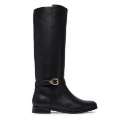 Oficerki LAUREN RALPH LAUREN. Czarne kozaki damskie Lauren Ralph Lauren, bez obcasa, na płaskiej podeszwie, bez zapięcia. Za 1,299.00 zł.