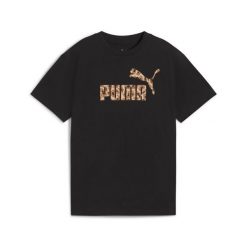 Młodzieżowa koszulka Essentials Animal Logo Infill PUMA Black. Czarna bluzki damskie Puma, m, bez wzorów, prążkowane, młodzieżowe, bez kołnierzyka, bez ramiączek. W wyprzedaży za 92.30 zł.