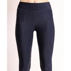 Damskie legginsy jeździeckie z pełną przyczepnością i kryształową kieszenią Mont. Niebieskie legginsy damskie MONTAR, s, bez wzorów, z elastanu. Za 431.00 zł.