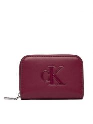 Calvin Klein Portfel Bold Ck Medium Zip Around LV04F1154G Różowy. Czerwone portfele damskie Calvin Klein, bez wzorów, ze skóry. Za 209.99 zł.