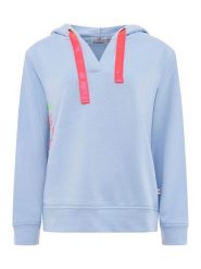 Zwillingsherz Bluza "Smile" w kolorze błękitnym rozmiar: S/M. Niebieskie bluzy damskie Zwillingsherz, m, bez wzorów, z kapturem. Za 213.45 zł.
