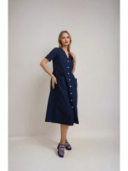 Monki Sukienka w kolorze granatowym rozmiar: 40. Niebieskie sukienki damskie Monki, bez wzorów, bez ramiączek. Za 69.91 zł.