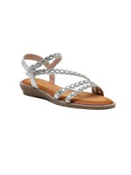 Foreverfolie Sandały w kolorze srebrnym rozmiar: 40. Szare sandały damskie Foreverfolie, bez wzorów, z otwartym noskiem, bez obcasa, bez zapięcia. Za 77.35 zł.