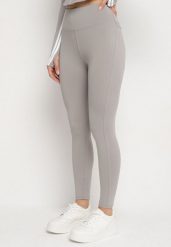 Jasnoszare Legginsy z Modelującymi Przeszyciami Selettia. Szare legginsy damskie Born2be, m, bez wzorów, z jeansu. Za 49.99 zł.