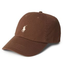 Czapka z daszkiem Polo Ralph Lauren. Brązowe czapki z daszkiem damskie Polo Ralph Lauren, bez wzorów. Za 269.99 zł.