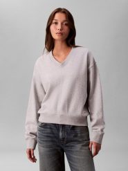 Calvin Klein Jeans Bluza Kobiety Bawełna szary, M. Szare bluzy damskie Calvin Klein Jeans, m, bez wzorów, z bawełny, bez kaptura. Za 229.95 zł.