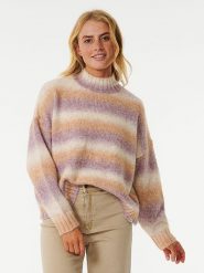Rip Curl Sweter "La Isla" w kolorze biało-pomarańczowo-fioletowym rozmiar: L. Białe swetry klasyczne damskie Rip Curl, l, bez kołnierzyka. Za 118.56 zł.