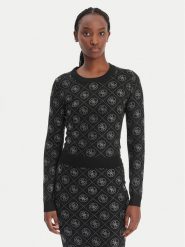 Guess Sweter W6RR66 Z3JD2 Czarny Regular Fit. Czarne swetry klasyczne damskie Guess, s, z syntetyku, bez kołnierzyka. Za 529.99 zł.