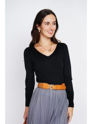 ASSUILI Sweter w kolorze czarnym rozmiar: 36. Czarne swetry klasyczne damskie Assuili, z kaszmiru, bez kołnierzyka. Za 145.26 zł.