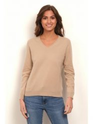 Soft Cashmere Kaszmirowy sweter w kolorze beżowym rozmiar: 34/36. Brązowe swetry klasyczne damskie Soft Cashmere, z kaszmiru, bez kołnierzyka. Za 252.99 zł.