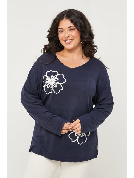 Curvy Lady Koszulka w kolorze granatowym rozmiar: 40/42. Niebieskie bluzki damskie Curvy Lady, z aplikacjami, klasyczne, bez kołnierzyka, bez ramiączek. Za 184.95 zł.