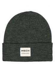 MOSS COPENHAGEN Czapka beanie "Logo" w kolorze antracytowym rozmiar: onesize. Czarne czapki damskie Moss Copenhagen, bez wzorów, prążkowane. Za 86.99 zł.