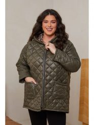 Curvy Lady Kurtka pikowana w kolorze khaki rozmiar: 40/42. Brązowe kurtki damskie Curvy Lady, bez wzorów, bez kaptura. Za 162.11 zł.