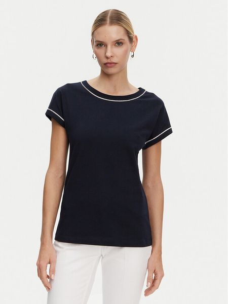 Luisa Spagnoli T-Shirt Brescello 542123 Czarny Regular Fit. Czarne t-shirty damskie Luisa Spagnoli, m, bez wzorów, z bawełny, bez kołnierzyka. Za 279.99 zł.