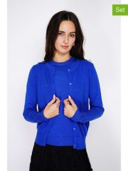 C& Jo 2-częściowy zestaw w kolorze niebieskim rozmiar: 44. Niebieskie kardigany damskie C& Jo, bez wzorów, z kaszmiru. Za 254.74 zł.