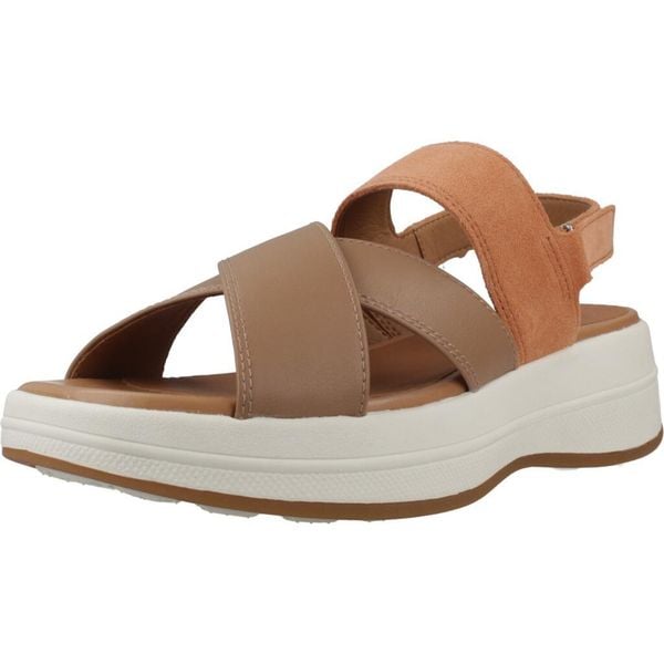 Sandały GEOX D SPHERICA ECUB 3 S Brązowy. Brązowe sandały damskie Geox, bez wzorów, ze skóry, bez obcasa, bez zapięcia. Za 382.99 zł.