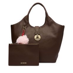 Torebka LOVE MOSCHINO. Brązowe shopper bag Love Moschino, bez wzorów, bez dodatków. Za 1,119.00 zł.