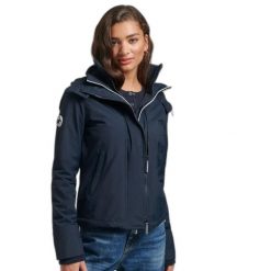 Kurtka damska Superdry Pop Zip Arctic SD-Windcheater. Niebieskie kurtki damskie Superdry, bez wzorów, bez kaptura. Za 416.35 zł.