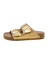 Billowy Klapki w kolorze złotym rozmiar: 38. Żółte klapki damskie Billowy, bez wzorów, z otwartym noskiem, bez obcasa, bez zapięcia. Za 121.99 zł.