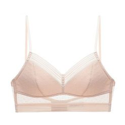 Braletka bez fiszbin na co dzień Kally. Brązowe biustonosze Intica, bez wzorów, z materiału. W wyprzedaży za 99.00 zł.