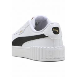 Damskie sneakersy Carina 3.0 PUMA White Black Gold. Białe obuwie sportowe damskie Puma, bez zapięcia, tenisowe. Za 279.00 zł.