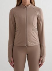 Damska kurtka odblaskowa, ocieplana Reflective Warming Zip brązowa. Brązowe kurtki damskie Aim'n, m, bez wzorów, z materiału, bez kaptura. Za 253.80 zł.