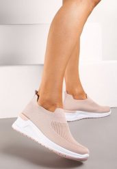 Różowe Casualowe Buty Sportowe na Platformie bez Zapięcia Winulla. Czerwone obuwie sportowe casual damskie Renee, z materiału, bez zapięcia. Za 49.99 zł.
