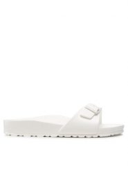 Birkenstock Klapki Madrid EVA 0128183 Biały. Białe klapki damskie Birkenstock, bez wzorów, z syntetyku, bez obcasa, bez zapięcia. Za 209.99 zł.
