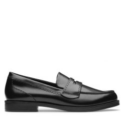 Mokasyny Clarks. Czarne mokasyny damskie Clarks, bez obcasa. Za 369.99 zł.