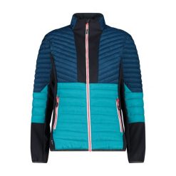 Kurtka hybrydowa Unlimitech damska CMP. Niebieskie kurtki damskie CMP, bez wzorów, z puchu, bez kaptura. Za 487.50 zł.