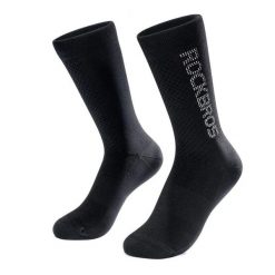 Skarpety rowerowe odblaskowe unisex antybakteryjne. Czarne skarpetki damskie ROCKBROS, bez wzorów, z elastanu. Za 43.60 zł.