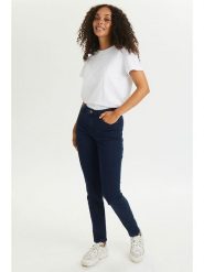 Kaffe Dżinsy - Skinny fit - w kolorze granatowym rozmiar: 34. Niebieskie jeansy damskie Kaffe, z podwyższonym stanem. Za 82.99 zł.