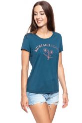 MUSTANG T SHIRT DAMSKI Alina C Print Majolica Blue 1008934 5243. Niebieskie t-shirty damskie Mustang, s, bez wzorów, bez kołnierzyka. W wyprzedaży za 39.99 zł.