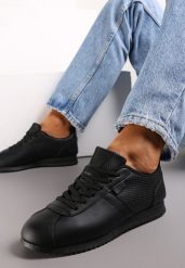 Czarne Sneakersy z Przeszyciami Phyrise. Czarne obuwie sportowe damskie Renee, bez zapięcia. Za 69.99 zł.