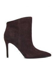 GINO ROSSI Botki EO-003X-3L401-S Brązowy. Brązowe botki damskie Gino Rossi, ze skóry, bez obcasa, na szpilce, bez zapięcia. Za 379.99 zł.