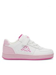 Kappa Sneakersy Logo Malone Ev Kid 36185LW Biały. Białe buty sportowe chłopięce Kappa, bez wzorów, ze skóry, bez zapięcia. Za 219.99 zł.