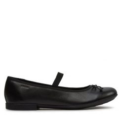 Baleriny Geox. Czarne baleriny dziewczęce Geox, bez wzorów, bez obcasa, bez zapięcia. Za 249.99 zł.