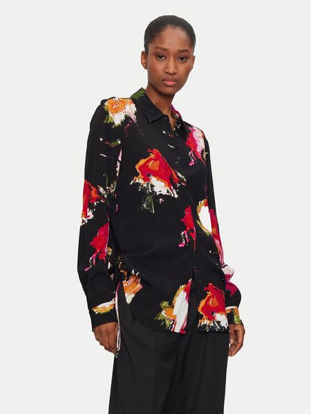 Desigual Koszula Nogoya 24WWCW15 Czarny Regular Fit. Czarne koszule damskie Desigual, s, bez wzorów, z wiskozy, bez kołnierzyka, bez ramiączek. Za 199.99 zł.