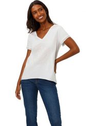 Heine Koszulka w kolorze białym rozmiar: 42. Białe koszulki damskie Heine, bez wzorów, bez kołnierzyka, bez ramiączek. Za 52.55 zł.