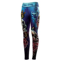 Legginsy sportowe damskie EXTREME HOBBY SKULL 2. Niebieskie legginsy sportowe damskie EXTREME HOBBY, s, bez wzorów, z elastanu, do biegania. Za 229.00 zł.