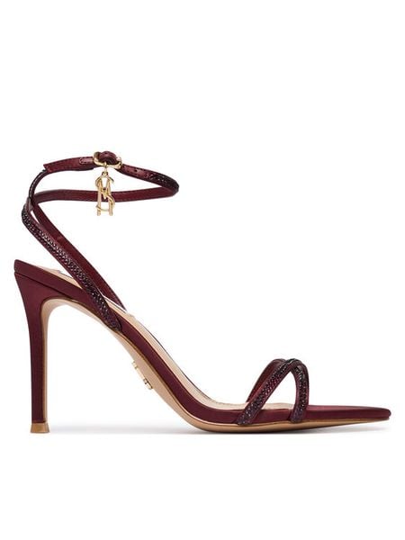 Steve Madden Sandały 11005123 Bordowy. Czerwone sandały damskie Steve Madden, bez wzorów, ze skóry, bez obcasa, na szpilce, bez zapięcia. Za 519.99 zł.