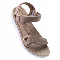 Sandały turystyczne dla kobiet Hi-tec Apodis. Brązowe sandały damskie Hi-tec, bez wzorów, bez obcasa, bez zapięcia. W wyprzedaży za 99.99 zł.