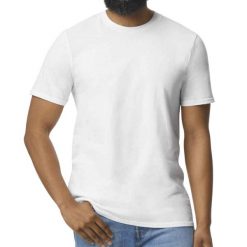 Koszulka Softstyle EZ Unisex Dla Dorosłych. Białe bluzki damskie GILDAN, xl, bez wzorów, sportowe, bez kołnierzyka, bez ramiączek. Za 43.99 zł.