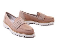RIEKER 54855-60 beige, półbuty damskie. Brązowe półbuty damskie Rieker, bez wzorów, bez obcasa, na obcasie, bez zapięcia. Za 169.95 zł.